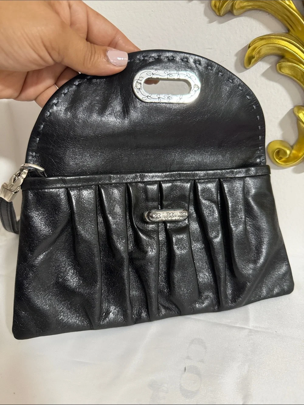 Brighton black leather